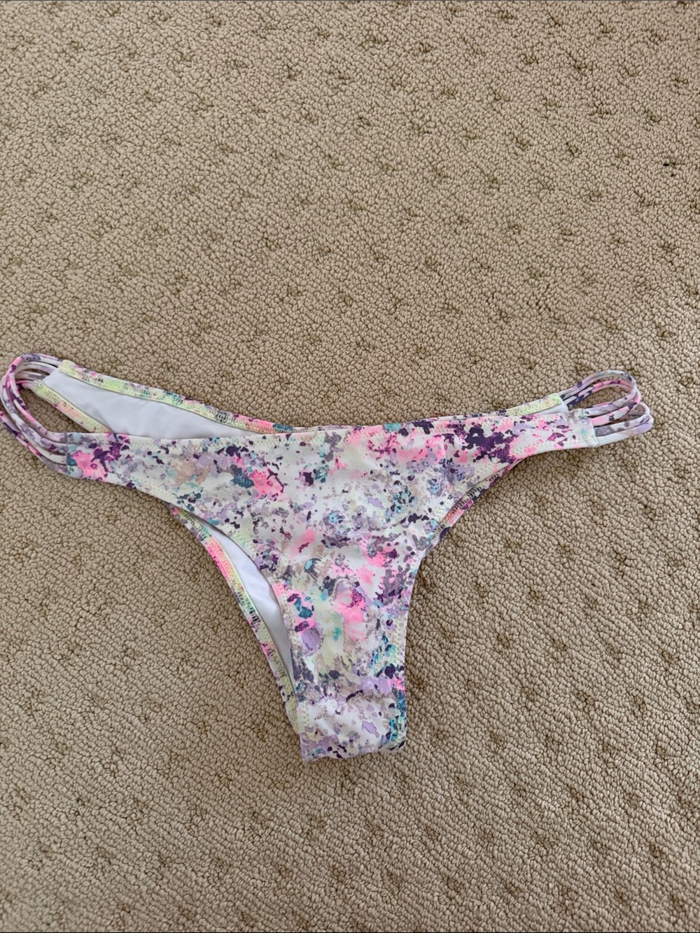 Victoria's Secret Floral Bikini Bottoms - Pink, Green, Purple